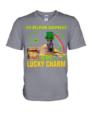 Belgian Shepherd-CS4143-Lucky Charm-V2 V-Neck T-Shirt tile