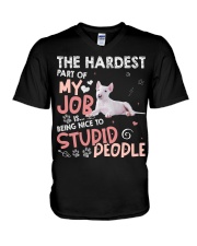 Bull Terrier-CS3135-The Hardest V-Neck T-Shirt tile
