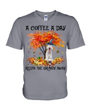 Bedlington Terrier -CS3366-Keeps The Grumpy V-Neck T-Shirt tile