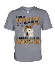 Kuvasz-CS2949-Grumpy Lady V-Neck T-Shirt tile
