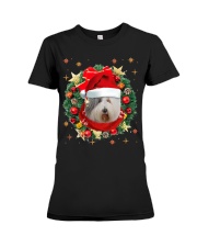 Old English Sheepdog-Head-CS3788-Christmas-V10 Premium Fit Ladies Tee tile