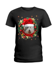 Old English Sheepdog-Head-CS3788-Christmas-V10 Ladies T-Shirt tile