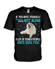 Great Pyreness-CS3151-Not Alone V-Neck T-Shirt tile