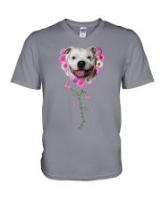 Staffordshire Bull Terrier-CS3894-Never Give Up-V2 V-Neck T-Shirt tile