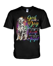 Dalmatian-CS3869-God Make A Dog V-Neck T-Shirt tile