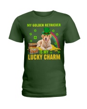 Golden Retriever-CS4143-Lucky Charm-V2 Ladies T-Shirt tile