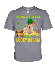 Golden Retriever-CS4143-Lucky Charm-V2 V-Neck T-Shirt tile