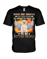 Morkie-CS3590-Dogs Are Angels V-Neck T-Shirt tile