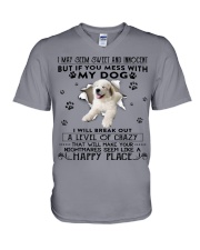 Great Pyrenees-CS3017-Happy Place V-Neck T-Shirt tile