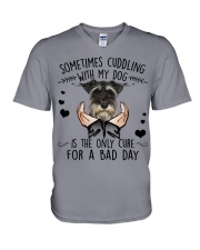 Miniature Schnauzer-NT127-For A Bad Day V-Neck T-Shirt tile