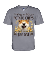Akita-NT498-Dogs Are Like V-Neck T-Shirt tile