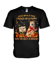 Shiba Inu-CS3757-A Puppy V-Neck T-Shirt tile