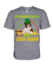 Border Collie-CS4143-Lucky Charm-V2 V-Neck T-Shirt tile