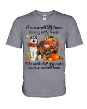 Alaskan Malamute-CS3356-Smell Autumn V-Neck T-Shirt tile