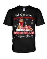 Rough Collie-CS3858-Kinda Girl-V3 V-Neck T-Shirt tile