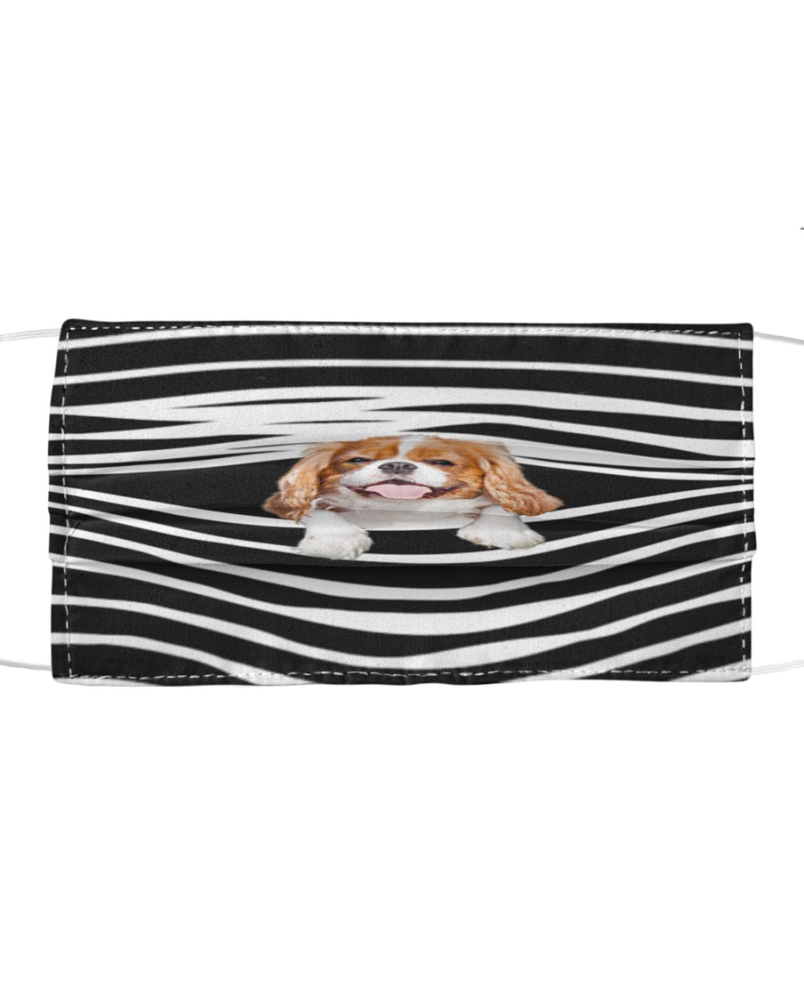 Cavalier King Charles Spaniel Stripes FM Cloth face mask
