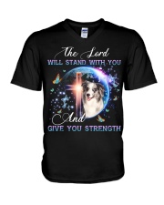 Blue Merle Collie-CS3721-The Lord-V3 V-Neck T-Shirt tile