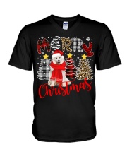 Samoyed-CS3833-Merry Christmas-V2 V-Neck T-Shirt tile