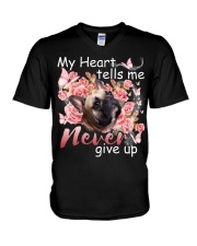French Bulldog-02-CS3867-Never Give Up V-Neck T-Shirt tile