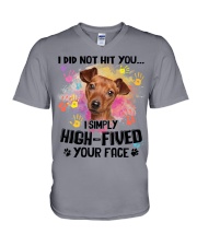 Miniature Pinscher-CS3242-Not Hit You V-Neck T-Shirt tile