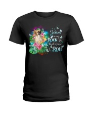 Puggle-CS3637-Jesus Is My Rock Ladies T-Shirt tile