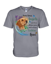 Golden Retriever-CS3497-Angels-V4 V-Neck T-Shirt tile