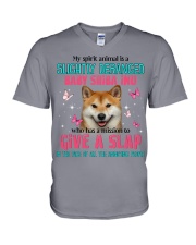 Shiba Inu-CS3825-Give A Slap V-Neck T-Shirt tile