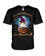Japanese Chin-CS2692-On A Dark Desert V-Neck T-Shirt tile