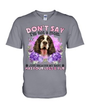 English Springer Spaniel-CS4086-Don't Say-V2 V-Neck T-Shirt tile