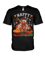 Poodle 3-CS4056-Happy-V2 V-Neck T-Shirt tile