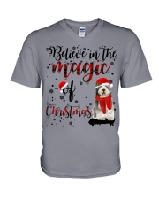 Old English Sheepdog-CS3564-Believe In V-Neck T-Shirt tile