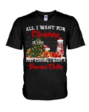 Bearded Collie-CS3943-Christmas-V9 V-Neck T-Shirt tile