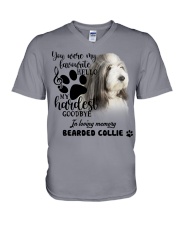 Bearded Collie-CS1389-My Hardest V-Neck T-Shirt tile