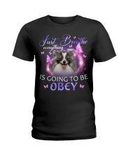 German Spitz-CS3533-Just Breathe-V2 Ladies T-Shirt tile