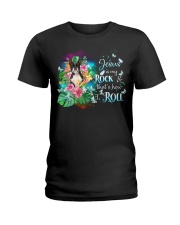 Boston Terrier-CS3637-Jesus Is My Rock Ladies T-Shirt tile