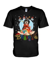 Tibetan Terrier-CS4082-Believe-V2 V-Neck T-Shirt tile