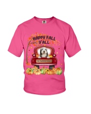 Bearded Collie-CS3176-Happy Fall Youth T-Shirt tile