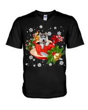 Husky-CS3716-Christmas Dog-V6 V-Neck T-Shirt tile