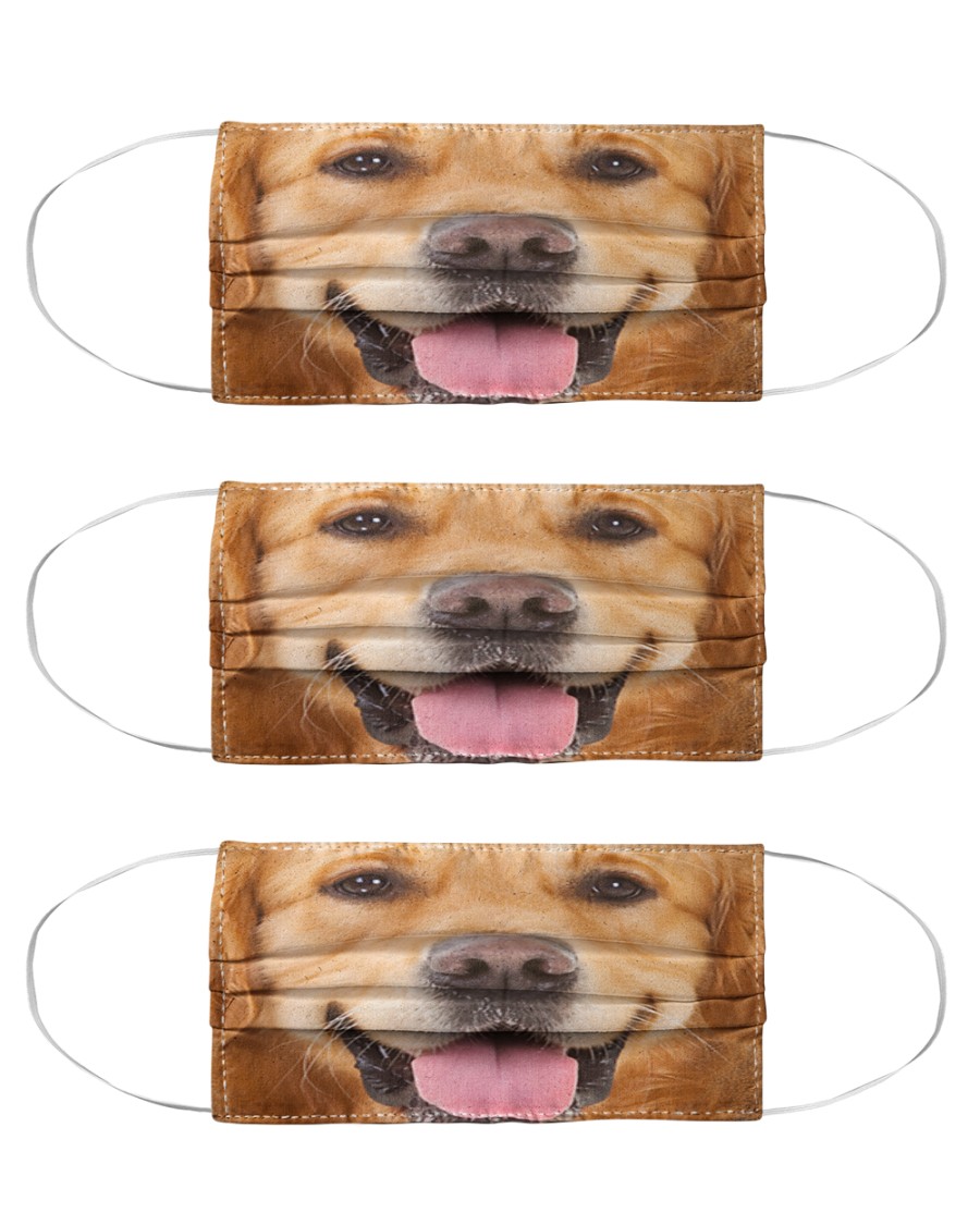 Golden Retriever Face Cloth Face Mask - 3 Pack