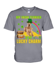 Irish Terrier-CS4143-Lucky Charm-V2 V-Neck T-Shirt tile