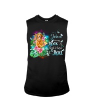 Golden Retriever-CS3637-Jesus Is My Rock Sleeveless Tee tile