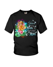Golden Retriever-CS3637-Jesus Is My Rock Youth T-Shirt tile