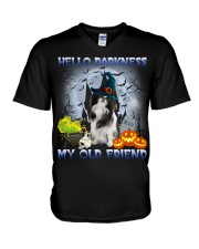 Japanese Chin-CS3209-Hello Darkness V-Neck T-Shirt tile