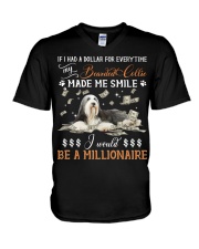 Bearded Collie-CS3957-Made Me Smile-V2 V-Neck T-Shirt tile