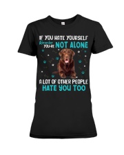 Labrador Retriever 2-CS3151-Not Alone Premium Fit Ladies Tee tile