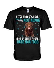 Labrador Retriever 2-CS3151-Not Alone V-Neck T-Shirt tile