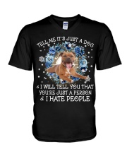 Staffordshire Bull Terrier 3-CS3718-I Will Tell You V-Neck T-Shirt tile