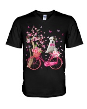 Parson Russell Terrier-CS3104-Dog And Bicycle V-Neck T-Shirt tile