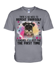 Miniature Schnauzer-CS3626-Repeat Yourself V-Neck T-Shirt tile