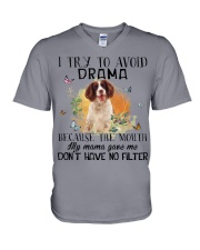 English Springer Spaniel-CS3267-I Try To Avoid V-Neck T-Shirt tile